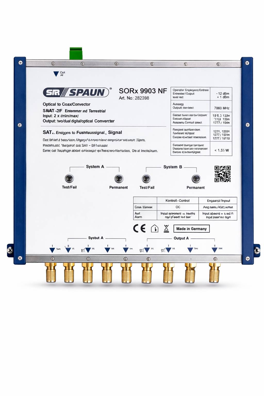 Spaun SOR X9903 NF – Optical Receiver (Fiber to Coax) - الصورة 2