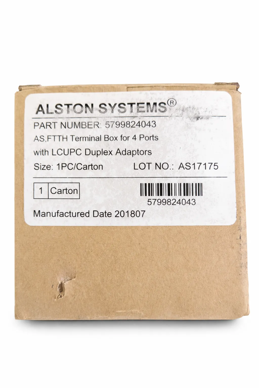 Alston FTTH Fiber Terminal Box 4 Port with LC/UPC Adapters
