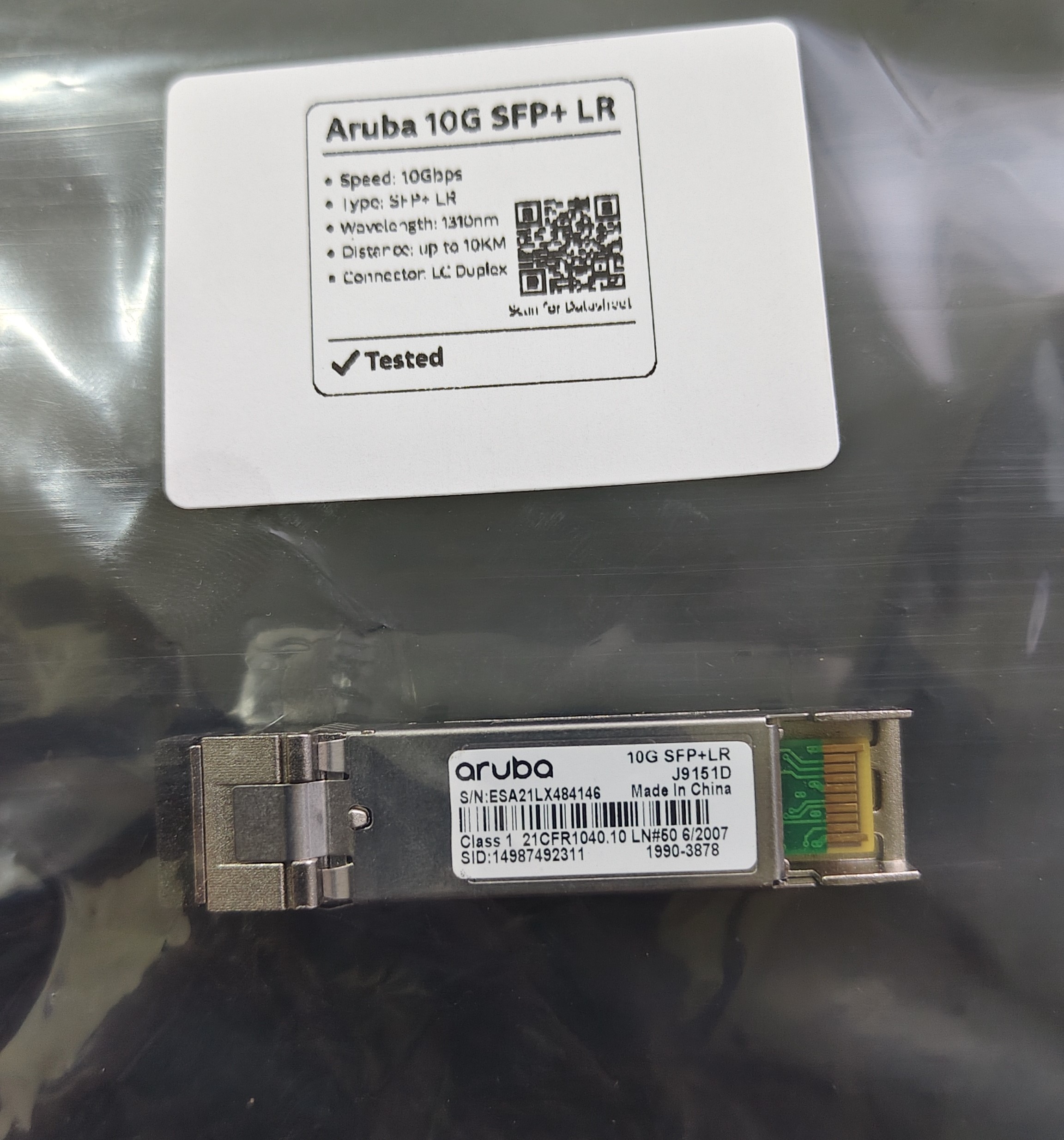 Aruba 10G SFP+ LR Optical Module 1310nm 10KM LC – J9151D - الصورة 2