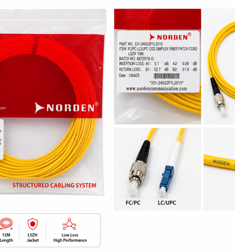 FC/PC to LC/UPC OS2 Simplex Fiber Patch Cord LSZH 15M