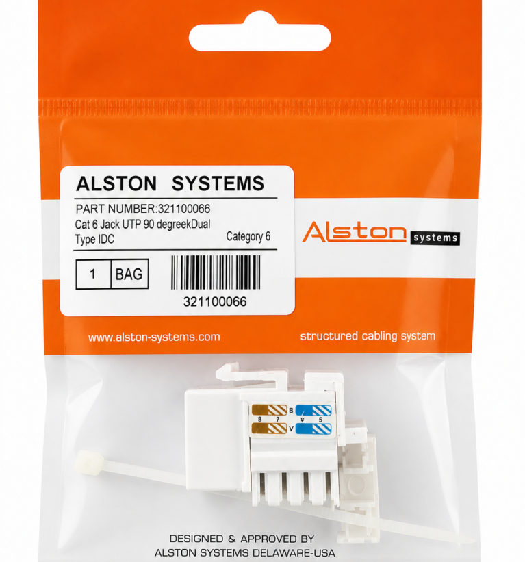 ALSTON CAT6 UTP Dual Keystone Jack 90° RJ45