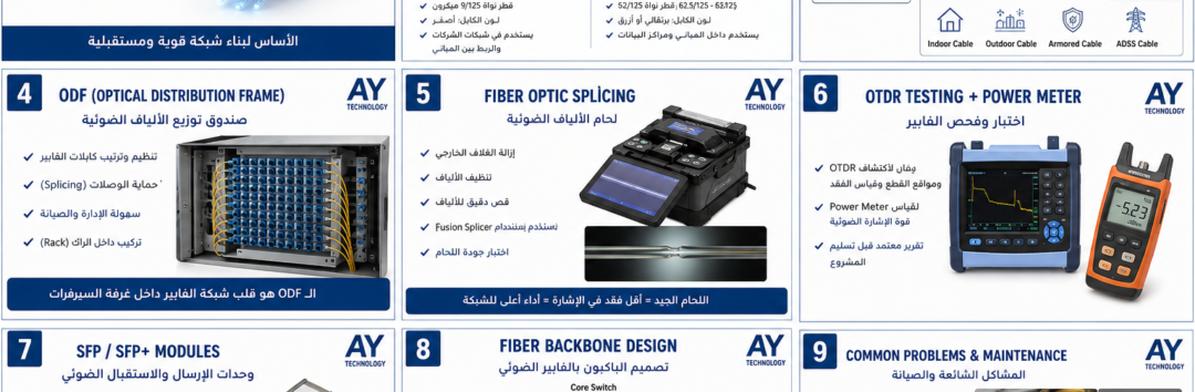 Fiber Optic Network Design ODF Splicing OTDR SFP Enterprise Infrastructure Fiber Optic Network Design ODF Splicing OTDR SFP Enterprise Infrastructure